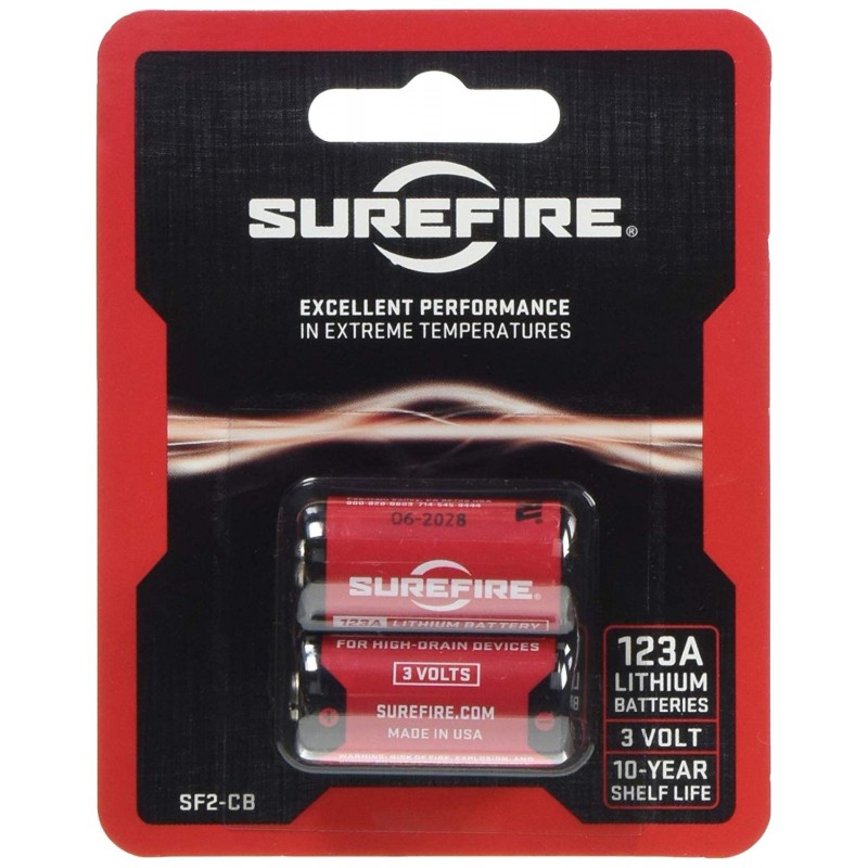 SureFire accu rechargeable 123A, 2 pièces  Achetez à prix avantageux chez  knivesandtools.be