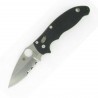 Couteau Spyderco Manix 2 lame 8.6cm semi-dentelée Anthracite manche G-10 (Fibre de verre) - C101GPS2 - 1