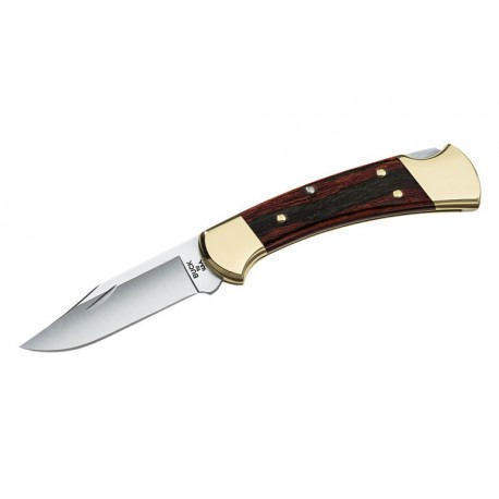 Couteau Buck Ranger lame 7.6cm Lisse Satin manche Bois - 112BRS - 1