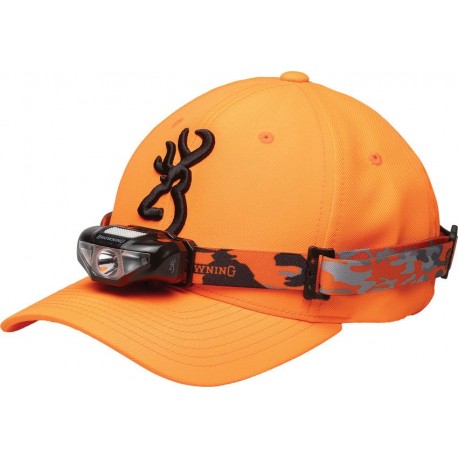 Combo lampe frontale et casquette orange BROWNING - 1