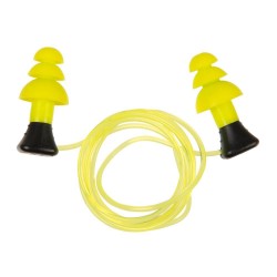 Bouchons d'Oreilles en Silicone avec Cordon ULTRX, ALLEN 3 Paires Jaune - 1